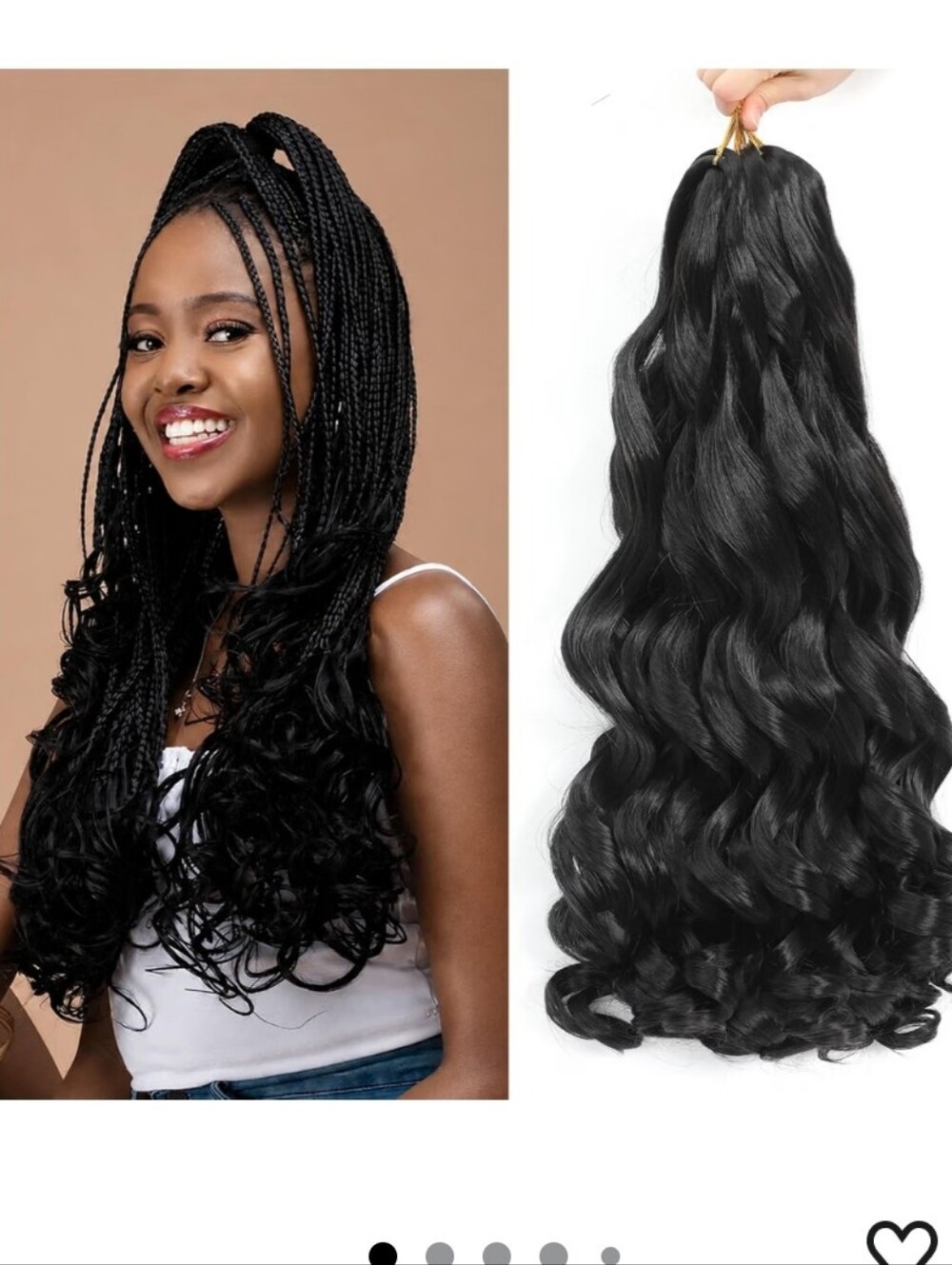 French Curl Braiding Hair 18Inch 8 Packs Synthetic